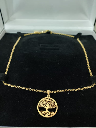 Unveil Radiance with 14k Gold-Infused Steel Necklace